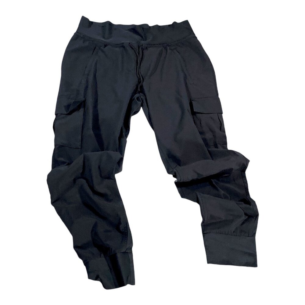 Athleta Pants Womens M Black Cargo Jogger High Rise SUTTON Yoga Athleisure Y2K